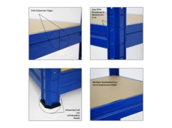 New PROREGAL Schwerlastregal Dino HxBxT 180 x 160 x 60 cm Fachlast 600 kg Blau
