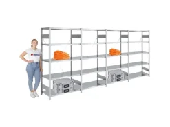 PROREGAL Schwerlastregal Silver Mamba Made In Germany  HxBxT 200 x 400 x 50 cm 5 Ebenen Je 150 kg Fachlast  Verzinkt