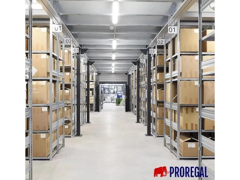 PROREGAL Schwerlastregal Silver Mamba Made In Germany HxBxT 200 x 400 x 50 cm 5 Ebenen Je 150 kg Fachlast Verzinkt