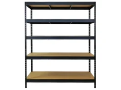 PROREGAL Schwerlastregal Rivet HxBxT 180x150x60 cm Fachlast 250kg Innovatives Stecksystem Schwarz