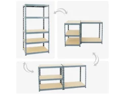 New PROREGAL Schwerlastregal Tiger HxBxT 180 x 90 x 60 cm Fachlast 265 kg 5-Ebenen Grau