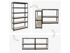 PROREGAL Schwerlastregal Giant Tiger HxBxT 200 x 120 x 40 cm Fachlast 265 kg 6-Ebenen Schwarz