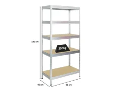 Online PROREGAL Schwerlastregal Rivet HxBxT 180 x 90 x 45 cm Fachlast 250 kg Innovatives Stecksystem Verzinkt