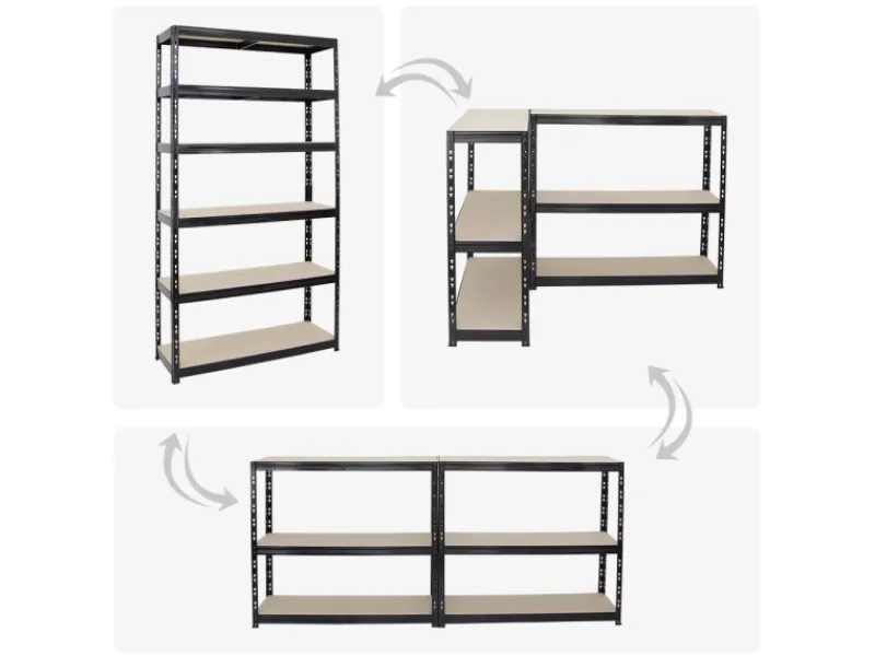 PROREGAL Schwerlastregal Giant Tiger XL HxBxT 220 x 120 x 40 cm Fachlast 265 kg 6-Ebenen Schwarz