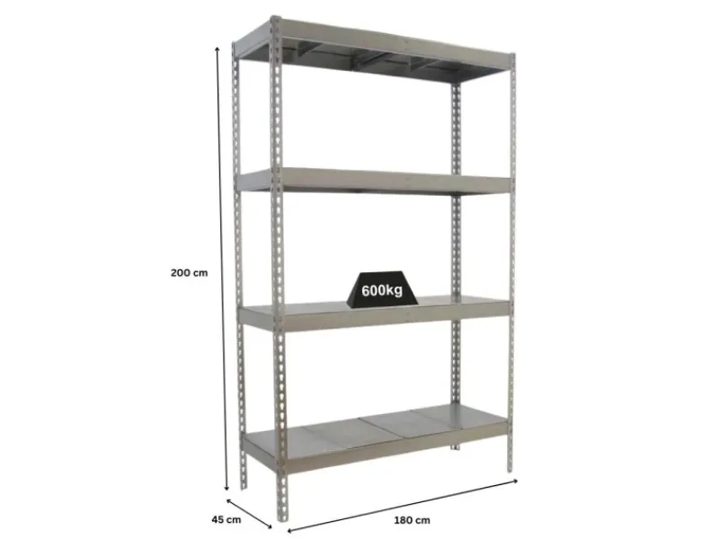 Outlet PROREGAL Schwerlastregal Metal Beast Four HxBxT 200 x 180 x 45 cm Fachlast 600 kg Verzinkt