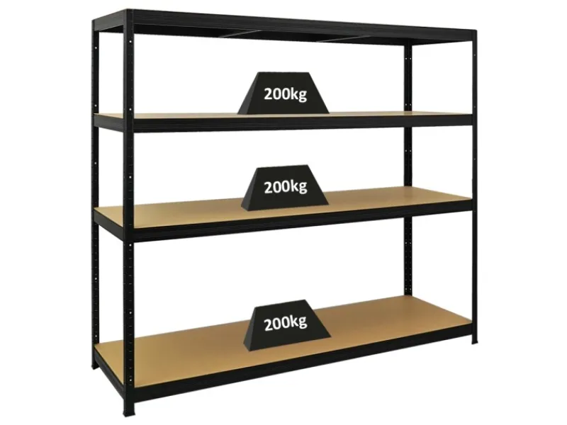 PROREGAL Schwerlastregal Giant Elephant HxBxT 160 x 180 x 60 cm Fachlast 200kg Schwarz