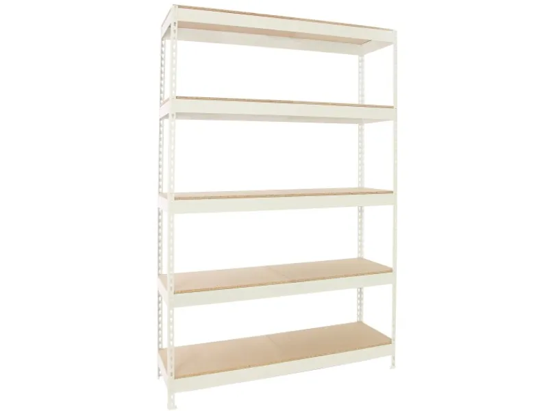 Outlet PROREGAL Schwerlastregal Wood Beast Five HxBxT 300 x 120 x 60 cm Fachlast 600 kg Weiß