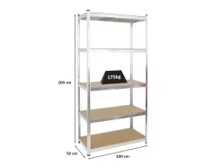 PROREGAL Schwerlastregal Giant Ragnar HxBxT 200 x 100 x 50 cm Fachlast 175 kg Verzinkt