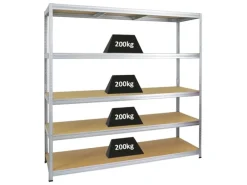 Outlet PROREGAL Schwerlastregal Giant Elephant HxBxT 180 x 180 x 60 cm Fachlast 200 kg Verzinkt