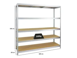 Outlet PROREGAL Schwerlastregal Giant Elephant HxBxT 180 x 180 x 60 cm Fachlast 200 kg Verzinkt