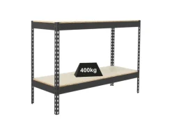 Clearance PROREGAL Schwerlastregal Mini Wood Yeti Two HxBxT 90 x 150 x 75 cm Fachlast 400 kg Anthrazit