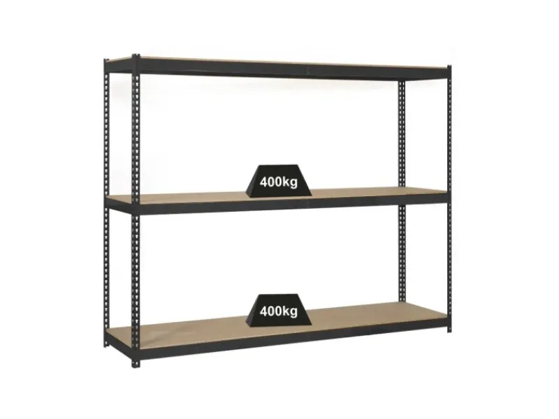 PROREGAL Schwerlastregal Mid Wood Yeti Three HxBxT 150 x 150 x 45 cm Fachlast 400 kg Anthrazit