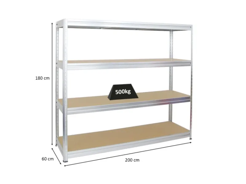 PROREGAL Schwerlastregal Dino HxBxT 180 x 200 x 60 cm Fachlast 500 kg