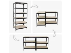 Online PROREGAL Schwerlastregal Giant Tiger HxBxT 200 x 90 x 60 cm Fachlast 265 kg 6-Ebenen Schwarz