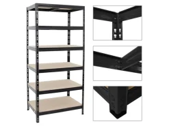 Online PROREGAL Schwerlastregal Giant Tiger HxBxT 200 x 90 x 60 cm Fachlast 265 kg 6-Ebenen Schwarz