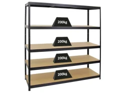 Hot PROREGAL Schwerlastregal Giant Elephant HxBxT 180 x 180 x 60 cm Fachlast 200 kg Schwarz