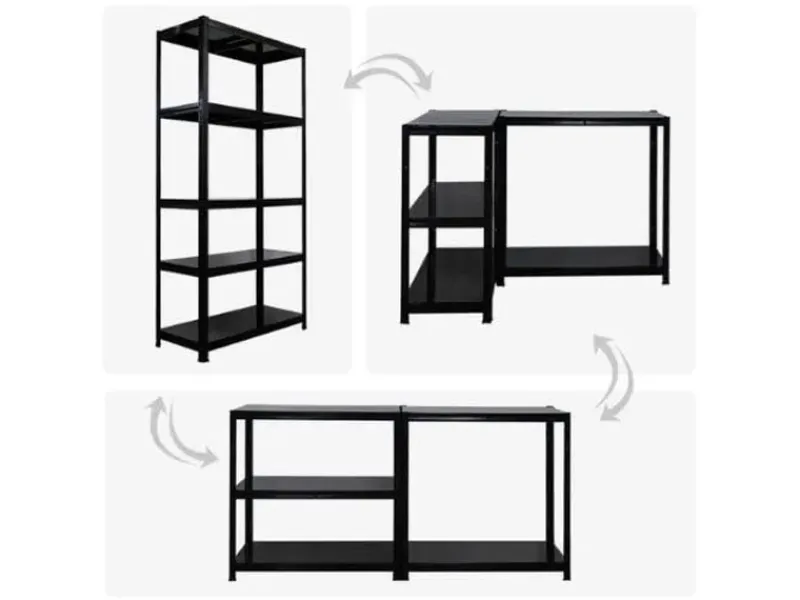 Best PROREGAL Schwerlastregal Ragnar HxBxT 180x90x40cm 5 Stahlplatten-Ebenen Fachlast 125 kg Schwarz