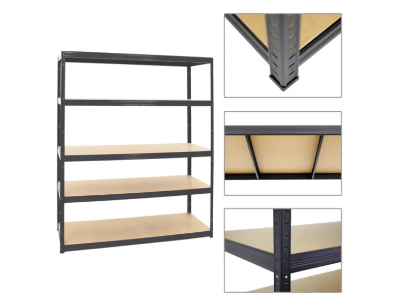 PROREGAL Schwerlastregal Giant Elephant HxBxT 180 x 150 x 60 cm Fachlast 200 kg Schwarz