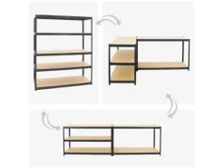 PROREGAL Schwerlastregal Giant Elephant HxBxT 180 x 150 x 60 cm Fachlast 200 kg Schwarz