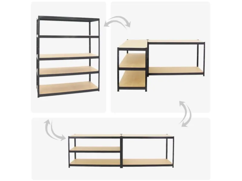 PROREGAL Schwerlastregal Giant Elephant HxBxT 180 x 150 x 60 cm Fachlast 200 kg Schwarz