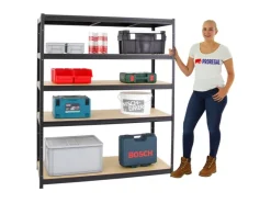 PROREGAL Schwerlastregal Giant Elephant HxBxT 180 x 150 x 60 cm Fachlast 200 kg Schwarz