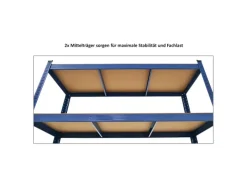 Outlet PROREGAL Schwerlastregal Ragnar für Gesamtlast 875 kg HxBxT 180 x 120 x 40 cm Kellerregal Steckregal Garagenregal Lagerregal Blau