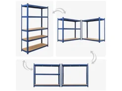 Outlet PROREGAL Schwerlastregal Ragnar für Gesamtlast 875 kg HxBxT 180 x 120 x 40 cm Kellerregal Steckregal Garagenregal Lagerregal Blau