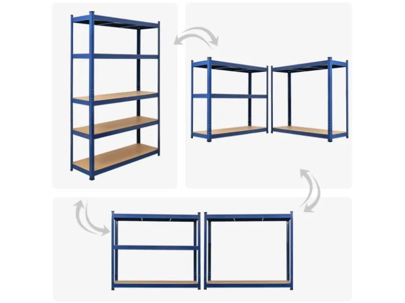 Outlet PROREGAL Schwerlastregal Ragnar für Gesamtlast 875 kg HxBxT 180 x 120 x 40 cm Kellerregal Steckregal Garagenregal Lagerregal Blau