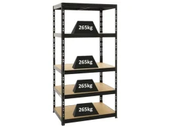 PROREGAL Schwerlastregal Tiger HxBxT 180 x 90 x 60 cm Fachlast 265 kg 5-Ebenen