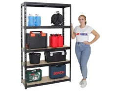 Clearance PROREGAL Schwerlastregal Giant Tiger HxBxT 200 x 120 x 40 cm Fachlast 265 kg 5-Ebenen Schwarz