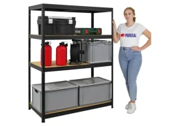 PROREGAL Schwerlastregal Big Elephant HxBxT 160 x 120 x 60 cm Fachlast 200kg Schwarz