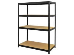 PROREGAL Schwerlastregal Big Elephant HxBxT 160 x 120 x 60 cm Fachlast 200kg Schwarz