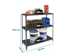 Sale PROREGAL Schwerlastregal Small Metal Shark HxBxT 100 x 80 x 50 cm Fachlast 180 kg Anthrazit