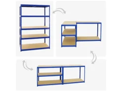 PROREGAL Schwerlastregal Big Elephant M HxBxT 180 x 120 x 60 cm Fachlast 250 kg Blau