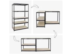 Best PROREGAL Schwerlastregal Giant Tiger HxBxT 200 x 120 x 60 cm Fachlast 265 kg 5-Ebenen Schwarz