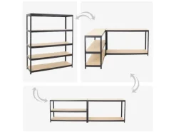 PROREGAL Schwerlastregal Giant Elephant HxBxT 180 x 150 x 45 cm Fachlast 200 kg Schwarz