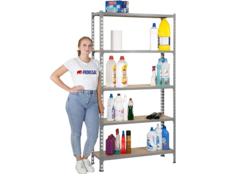 Outlet PROREGAL Schwerlastregal Big Muli HxBxT 200 x 110 x 50 cm 5 Fachböden Fachlast 200 kg Verzinkt