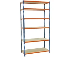 Sale PROREGAL Schwerlastregal Giant Muli HxBxT 250 x 80 x 50 cm 6 Fachböden Fachlast 150 kg Blau-Orange