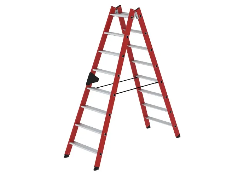 Clearance PROREGAL Stufen-Stehleiter Beidseitig Begehbar GFK & Alu 2 x 8 Stufen