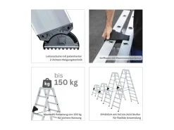 Hot PROREGAL Stufen-Stehleiter Beidseitig Begehbar 2 x 9 Stufen