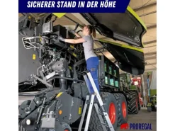 PROREGAL Stufen-Stehleiter Einseitig Begehbar mit Clip-Step Relax 9 Stufen