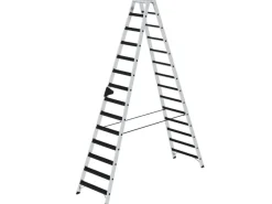 PROREGAL Stufen-Stehleiter Beidseitig Begehbar mit Clip-Step Relax 2 x 14 Stufen