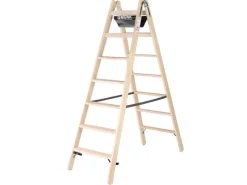 Discount PROREGAL Stufen-Stehleiter Holz Beidseitig Begehbar 2 x 7 Stufen