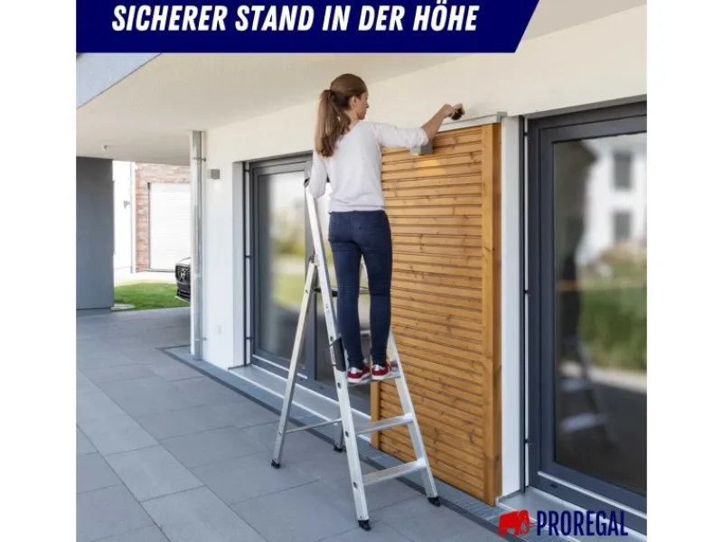 Outlet PROREGAL Stufen-Stehleiter Einseitig Begehbar 9 Stufen