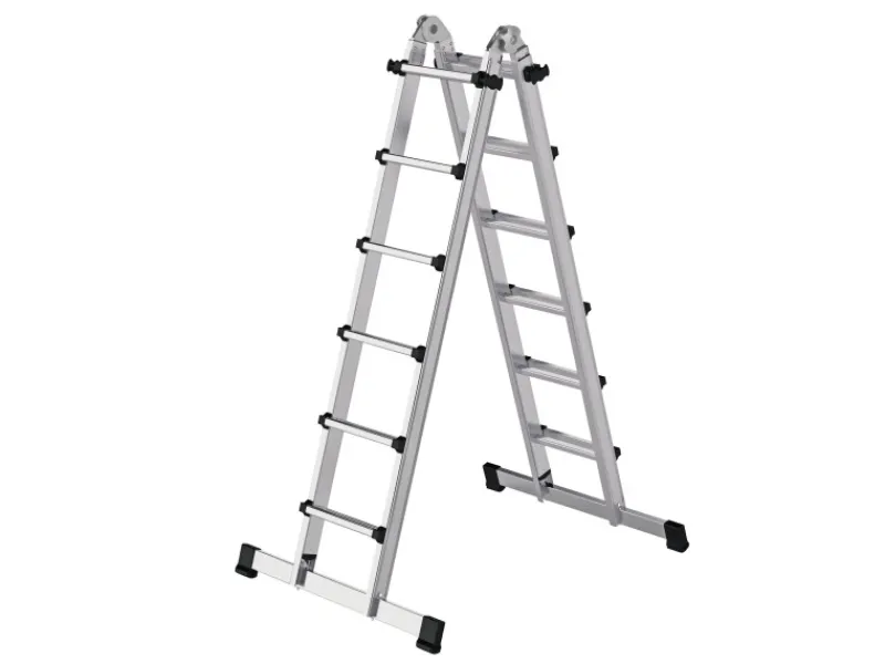 PROREGAL Teleskopleiter 4-Teilig mit Traverse 4 x 6 Sprossen