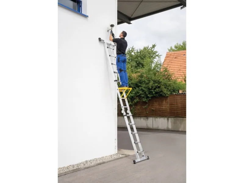 PROREGAL Teleskopleiter 4-Teilig mit Traverse 4 x 6 Sprossen