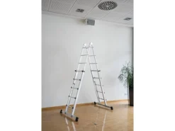 PROREGAL Teleskopleiter 4-Teilig mit Traverse 4 x 6 Sprossen