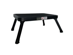 PROREGAL Tritthocker Klappbar 18x47x32cm Traglast 150kg Stahl Matt Schwarz Hocker Klapphocker Falthocker Haushaltsleiter Trittleiter