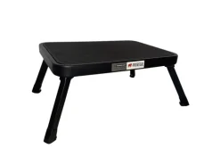 PROREGAL Tritthocker Klappbar 18x47x32cm Traglast 150kg Stahl Matt Schwarz Hocker Klapphocker Falthocker Haushaltsleiter Trittleiter