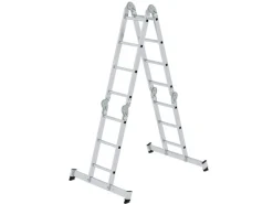 PROREGAL Vielzweckleiter 4-Teilig mit Traverse 2 x 3 & 2 x 4 Sprossen